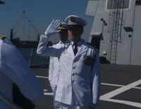 Le capitaine de frégate Sébastien Crozat, nouveau commandant du patrouilleur hauturier L’Adroit