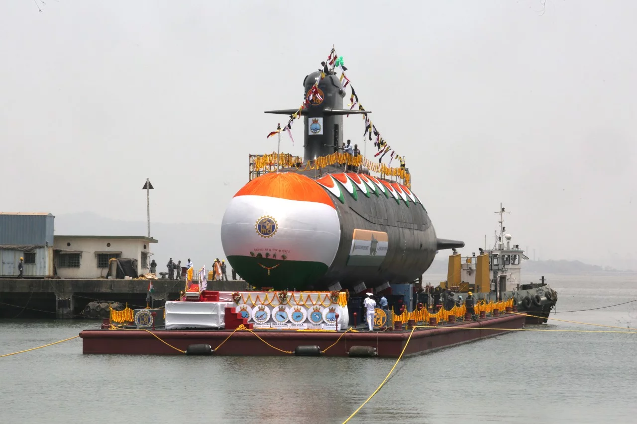 Lancement à Mumbai du 6è et dernier sous-marin indien de type Scorpène, le INS Vagsheer