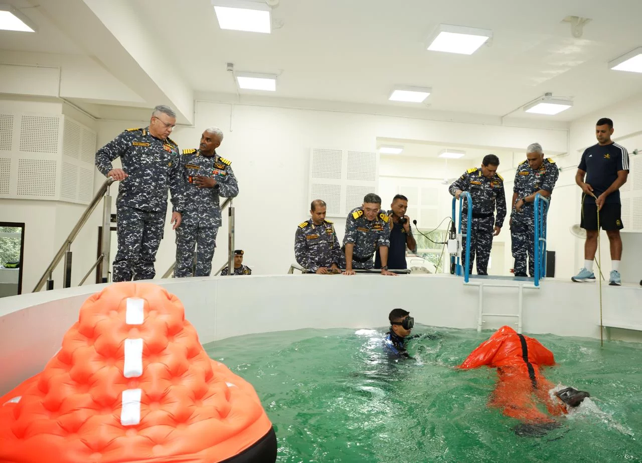 L'installation d’entraînement au sauvetage individuel, baptisée Vinetra, de la marine indienne
