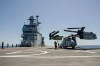 Une nouvelle série d'essais d'intégration du MV-22 a eu lieu à bord d'un BPC
