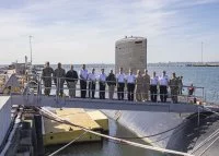La délégation française à bord de l'USS New Mexico