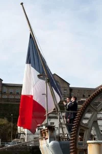 Dernière cérémonie des couleurs de la frégate Georges Leygues
