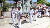 L'équipage du patrouilleur Violette participe à la 350e édition de la fête patronale des Saintes