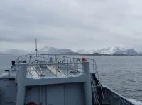 Le patrouilleur Fulmar arrive à Nuuk (Groënland)