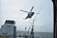 Exercice d’évacuation sanitaire avec un hélicoptère Caïman