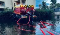 Un camion des marins-pompiers de Marseille en Corse suite aux inondations