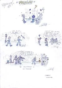 Dessins humoristiques en machine