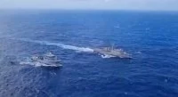 Le Dumont d’Urville et la corvette mexicaine Guanajuato