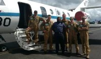 Un Falcon 200 Gardian de l’escadrille 25F effectue une mission de surveillance aéromaritime avec les Iles Fidji