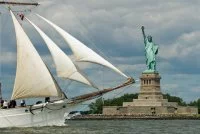 L'etoile devant la Statue de la Liberté
