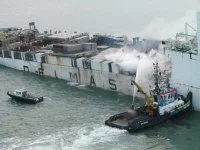 Incendie Ã  bord du Rokia Delmas