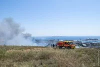 Les marins-pompiers de Marseille interviennent sur un feu de végétation