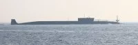 Le sous-marin K-535 Iouri Dolgorouki pendant ses essais à la mer