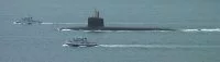 Le Terrible en surface dans le goulet de Brest