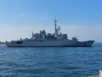 La frégate Ventôse en escale à Carthagène des Indes, en Colombie