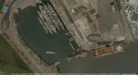 Vue aérienne du chantier naval de Hartlepool