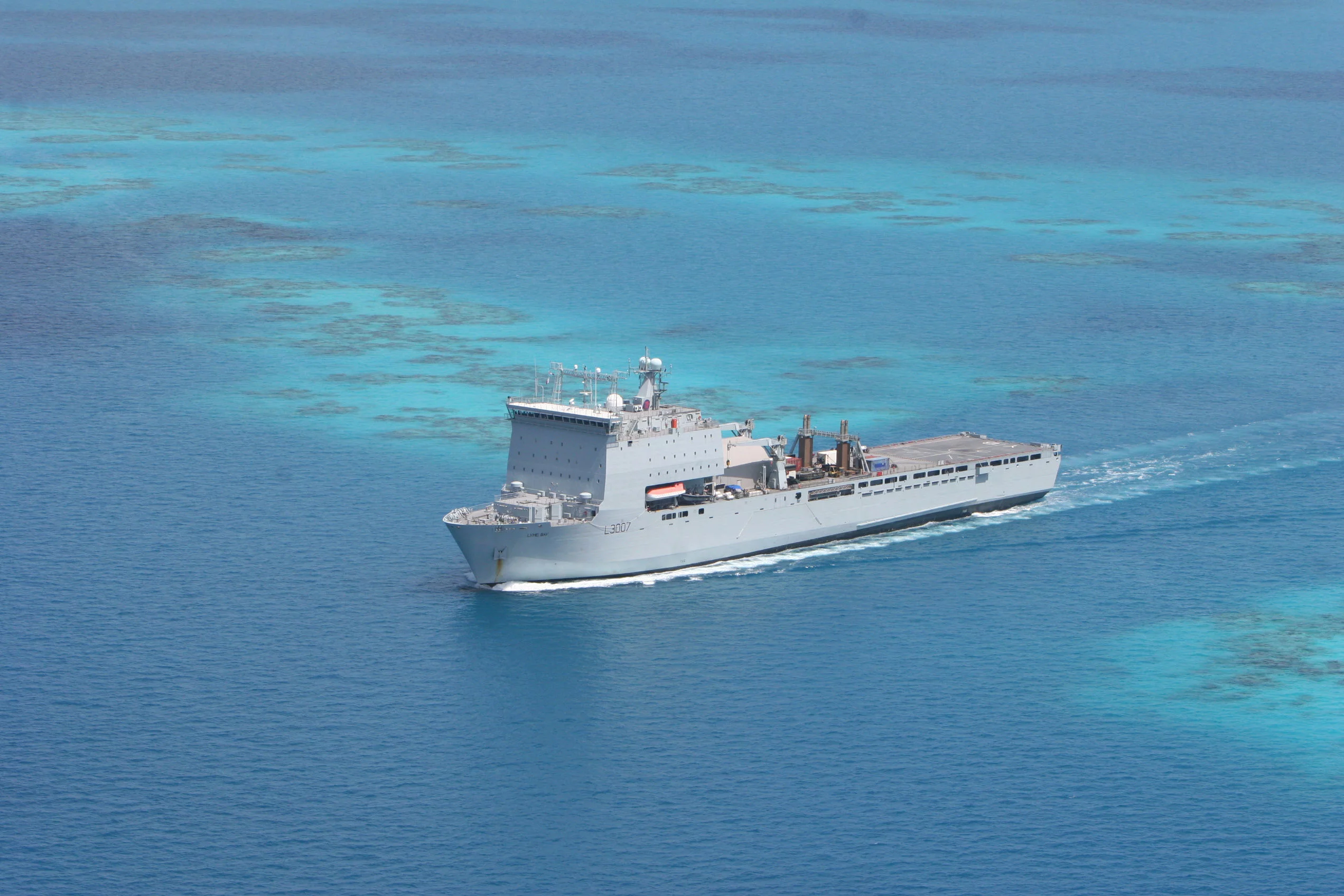 Le bâtiment de soutien britannique RFA Lyme Bay aux Bermudes