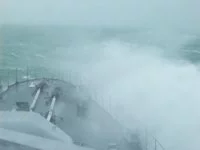 Le Tourville dans une mer assez agitée